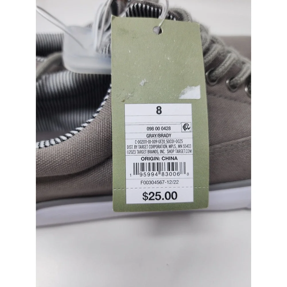 Goodfellow & Co Mens Low Top Lace Up Sneakers Gray Canvas Casual Size 8